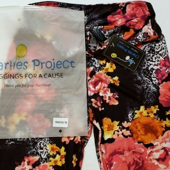 NWT 3PC SET LuLaRoe S Top, CP S Duster, CP Tween - OS 4 Lace Pink Roses Leggings - Picture 13 of 15